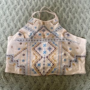 Tribal print embroidered shirt. Cute for festivals too.